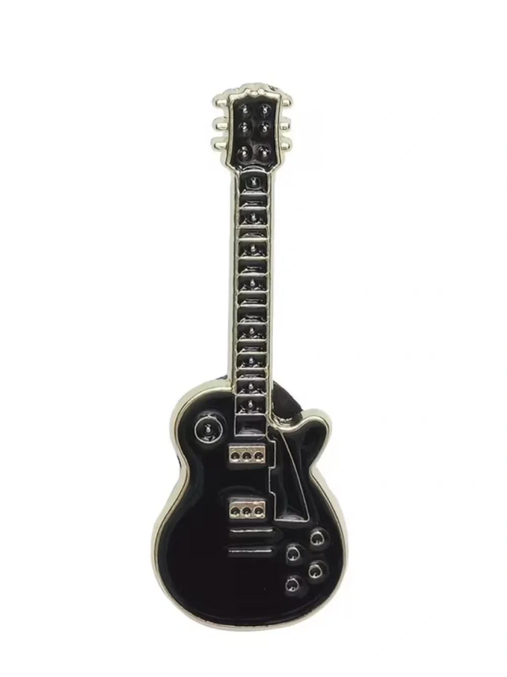 Black Guitar Pin Brooch - Decorative Music Accessory